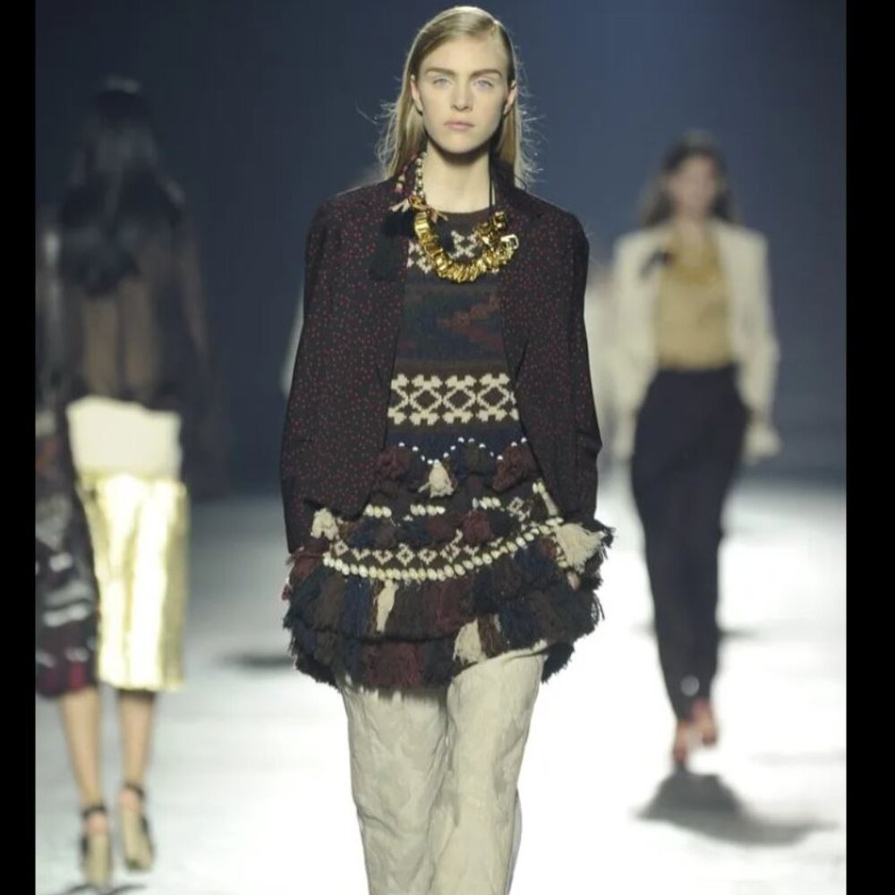 Dries Van Noten LN Runway Black Star Jacket Coat Blazer Sz 42